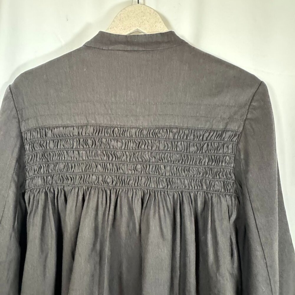 Max Studio Women’s Cropped Linen Jacket Size Large Black Rayon Lining - Picture 5 of 14